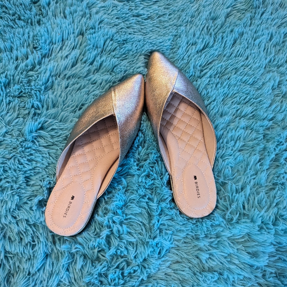 Birdies metallic gold slipper flats